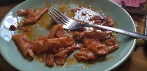 The amatriciana was amazing until the last bite.