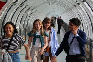 Larissa McCoy, Vanessa Lekaj, Isabella Hartsig, and Tamzid Jaigirdar enjoying the Centre Pompidou